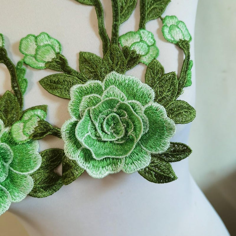 ZALALAA Flowers Embroidered Patch Sticker for Clothing Jacket Jeans Lace Applique DIY Clothes Decorations Fabric Patches (Color F White) - Image 2